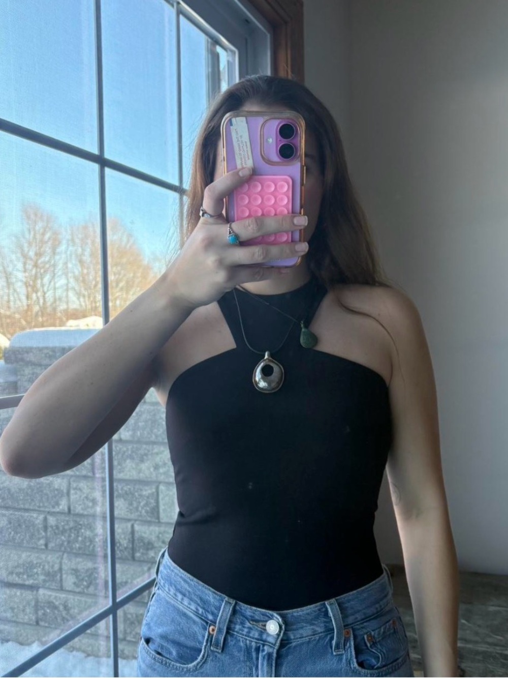 Abercrombie & Fitch Black Asymmetric Halter Bodysuit Size Small